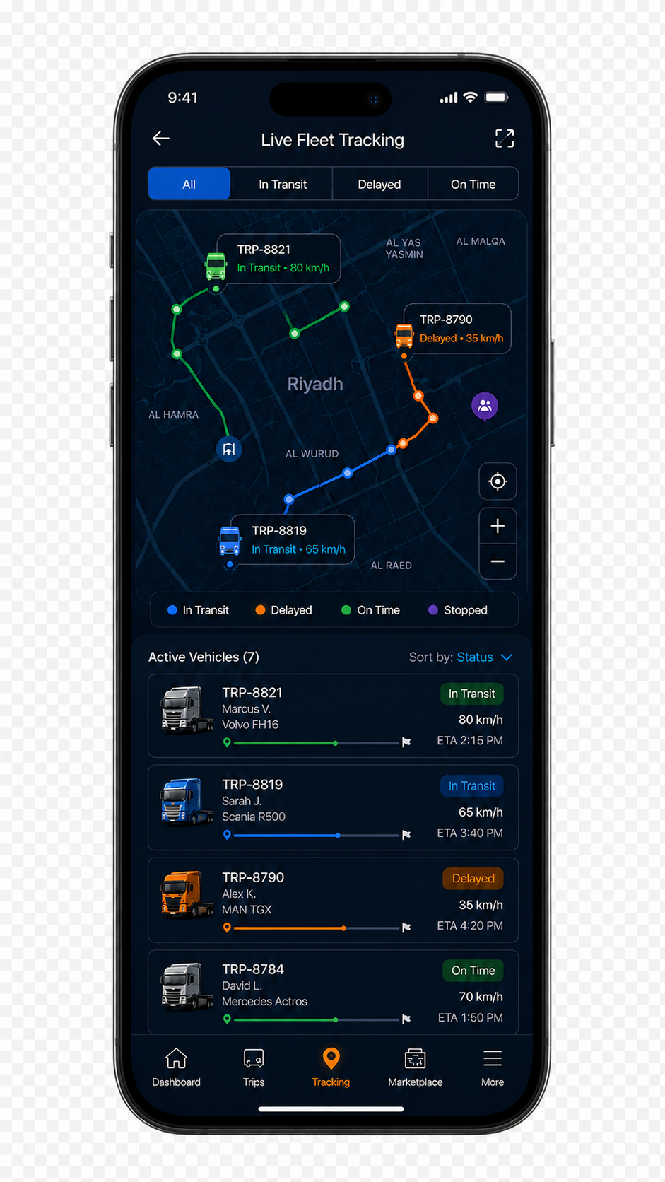 FreewayAI live fleet tracking preview